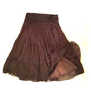 Dark Brown Skirt with Lining
